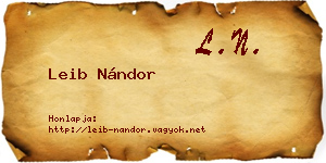 Leib Nándor névjegykártya
